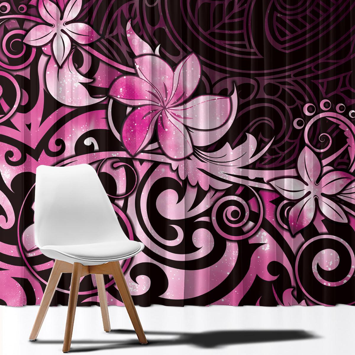 Matariki New Zealand Window Curtain Maori Pattern Pink Galaxy LT05 - Polynesian Pride