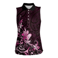 Matariki New Zealand Women Sleeveless Polo Shirt Maori Pattern Pink Galaxy LT05 Female Pink - Polynesian Pride