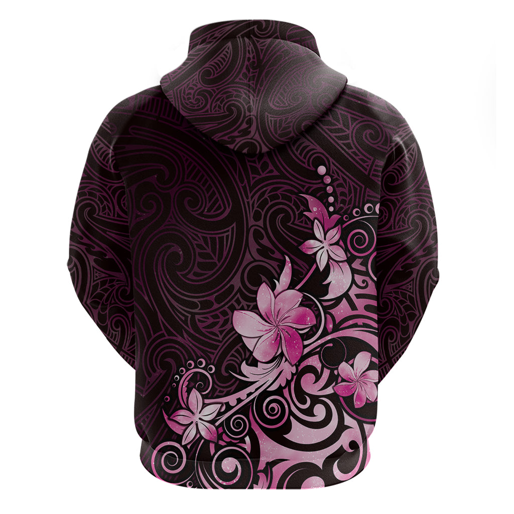 Matariki New Zealand Zip Hoodie Maori Pattern Pink Galaxy LT05 - Polynesian Pride