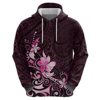 Matariki New Zealand Zip Hoodie Maori Pattern Pink Galaxy LT05 - Polynesian Pride