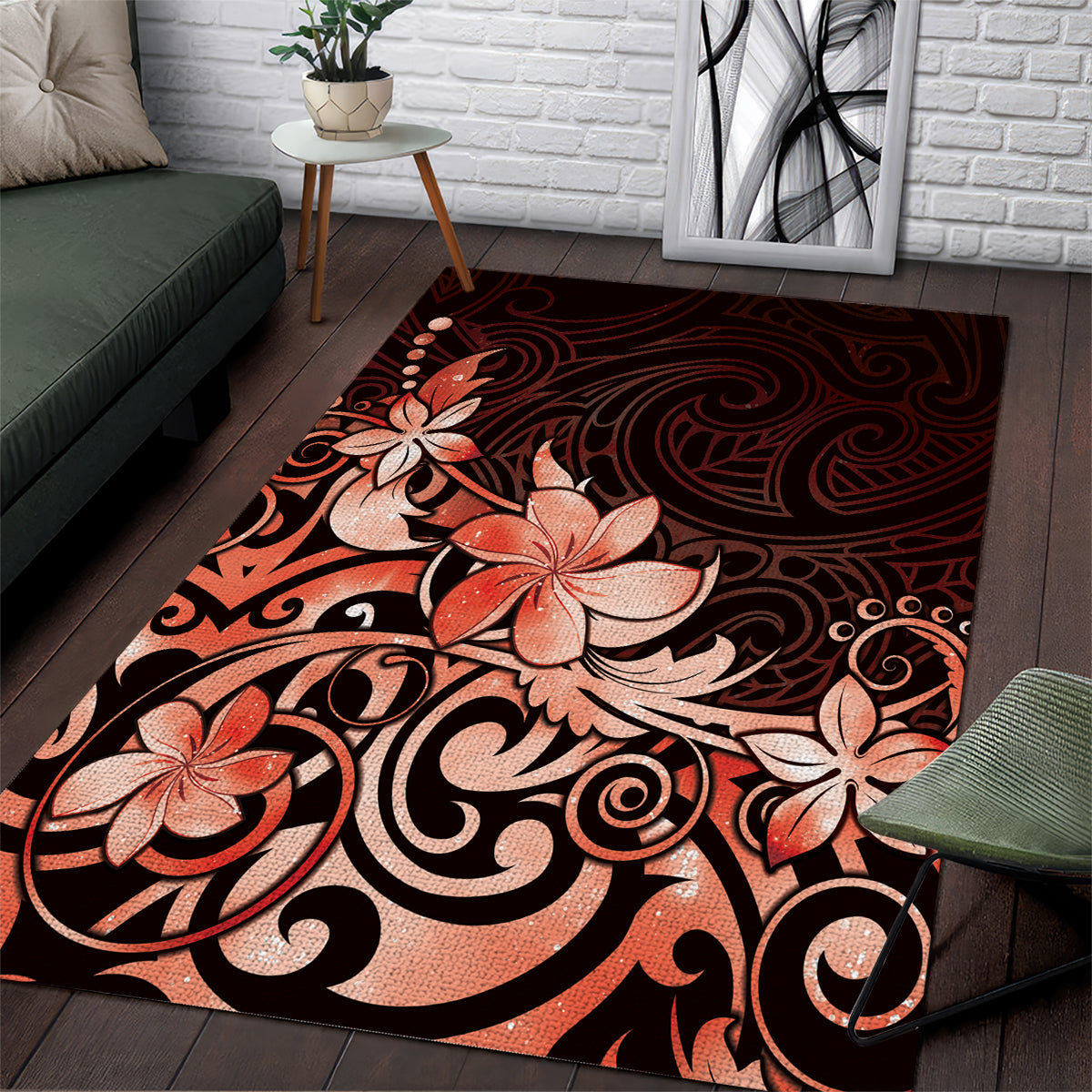 Matariki New Zealand Area Rug Maori Pattern Red Galaxy LT05 Red - Polynesian Pride