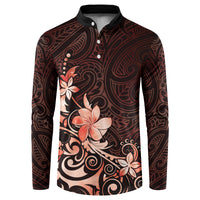 Matariki New Zealand Button Sweatshirt Maori Pattern Red Galaxy LT05 Red - Polynesian Pride