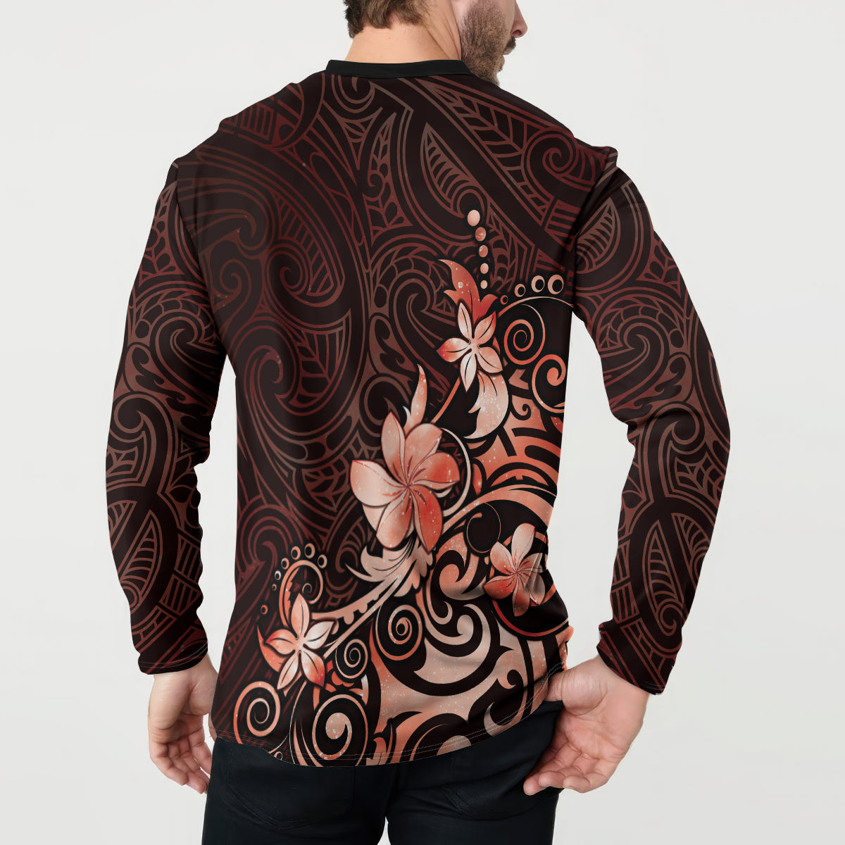 Matariki New Zealand Button Sweatshirt Maori Pattern Red Galaxy LT05 - Polynesian Pride