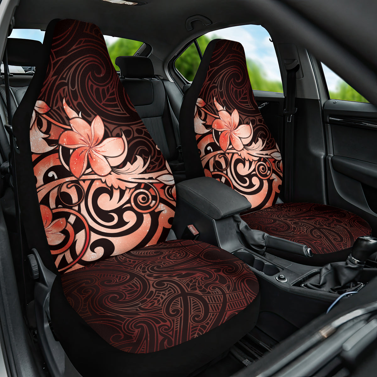 Matariki New Zealand Car Seat Cover Maori Pattern Red Galaxy LT05 One Size Red - Polynesian Pride