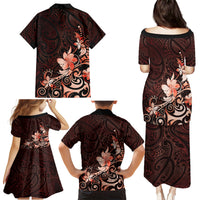 Matariki New Zealand Family Matching Puletasi and Hawaiian Shirt Maori Pattern Red Galaxy LT05 - Polynesian Pride