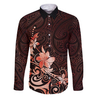 Matariki New Zealand Family Matching Puletasi and Hawaiian Shirt Maori Pattern Red Galaxy LT05 Dad's Shirt - Long Sleeve Red - Polynesian Pride