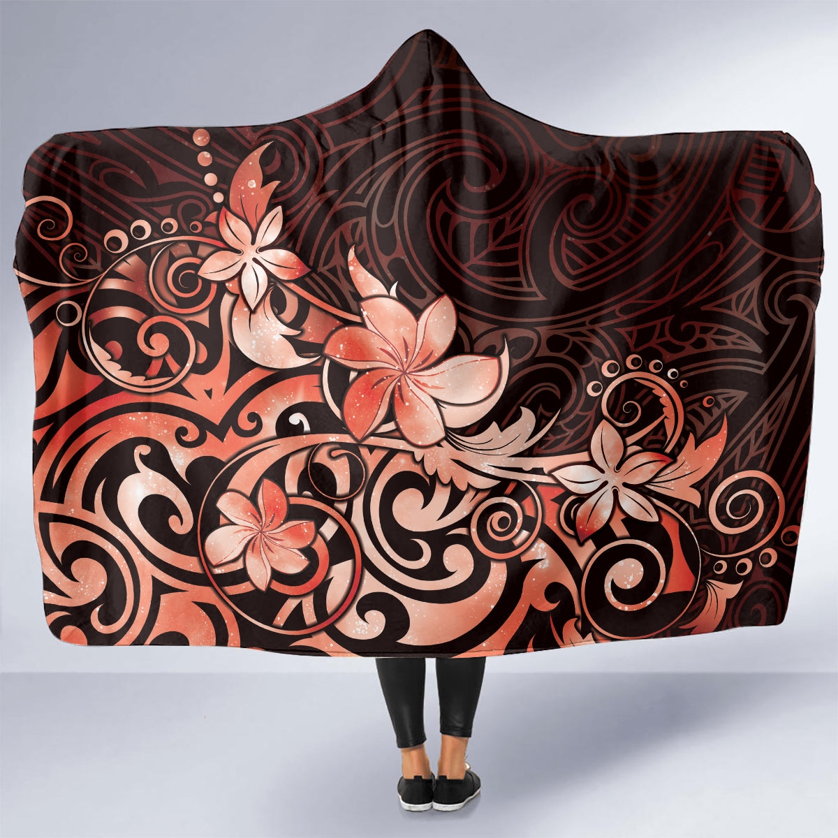 Matariki New Zealand Hooded Blanket Maori Pattern Red Galaxy LT05 - Polynesian Pride