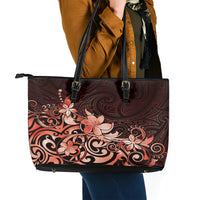 Matariki New Zealand Leather Tote Bag Maori Pattern Red Galaxy LT05 - Polynesian Pride