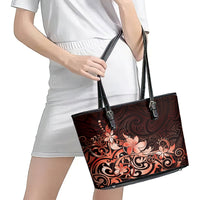 Matariki New Zealand Leather Tote Bag Maori Pattern Red Galaxy LT05 - Polynesian Pride