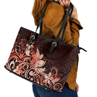 Matariki New Zealand Leather Tote Bag Maori Pattern Red Galaxy LT05 - Polynesian Pride
