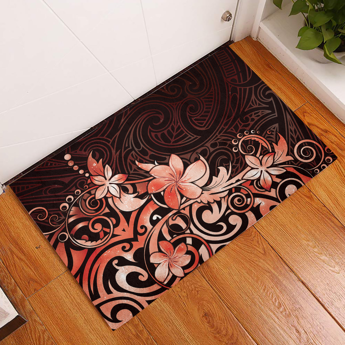 Matariki New Zealand Rubber Doormat Maori Pattern Red Galaxy LT05 Red - Polynesian Pride