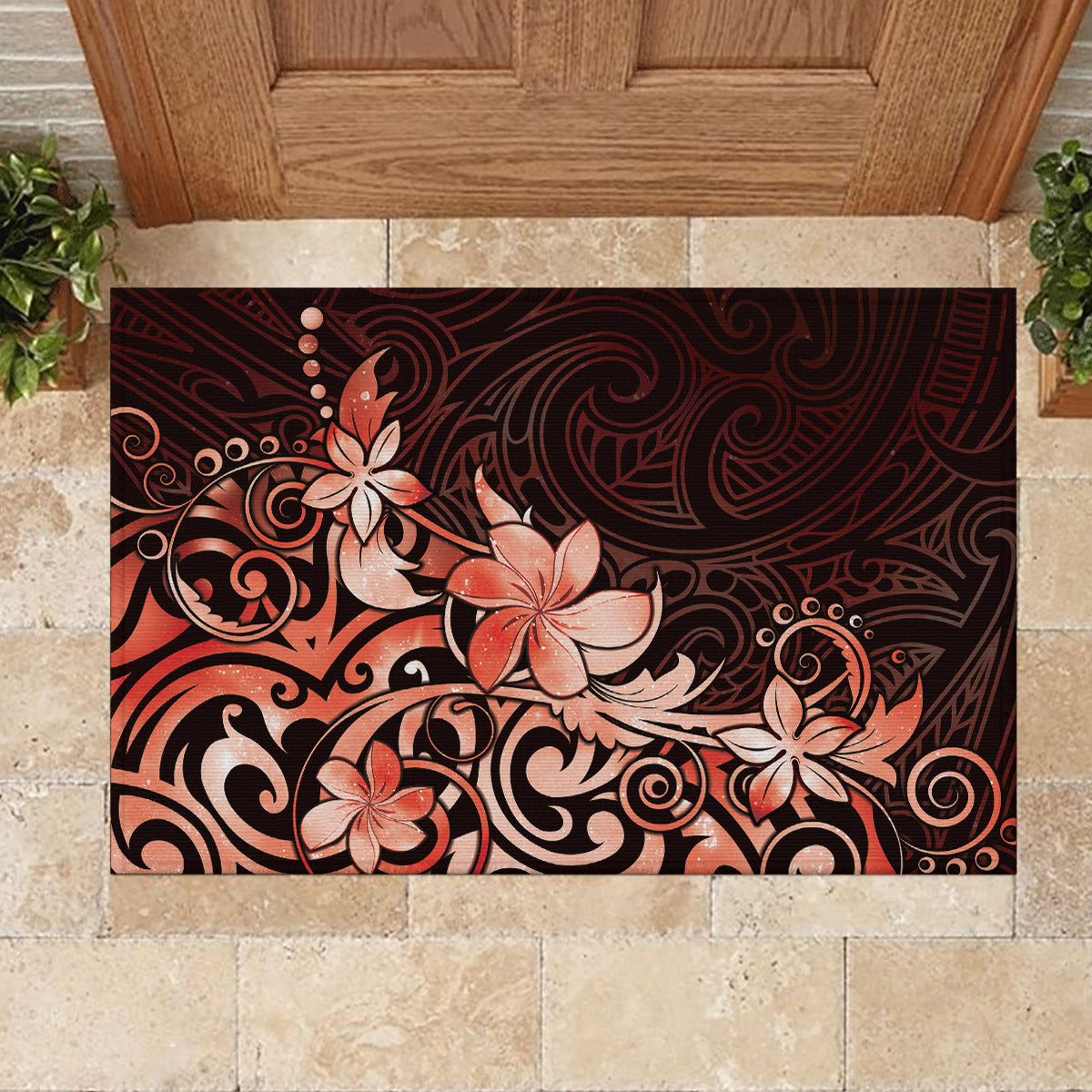 Matariki New Zealand Rubber Doormat Maori Pattern Red Galaxy LT05 - Polynesian Pride
