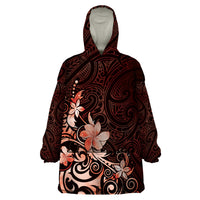 Matariki New Zealand Wearable Blanket Hoodie Maori Pattern Red Galaxy LT05 One Size Red - Polynesian Pride