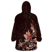 Matariki New Zealand Wearable Blanket Hoodie Maori Pattern Red Galaxy LT05 - Polynesian Pride