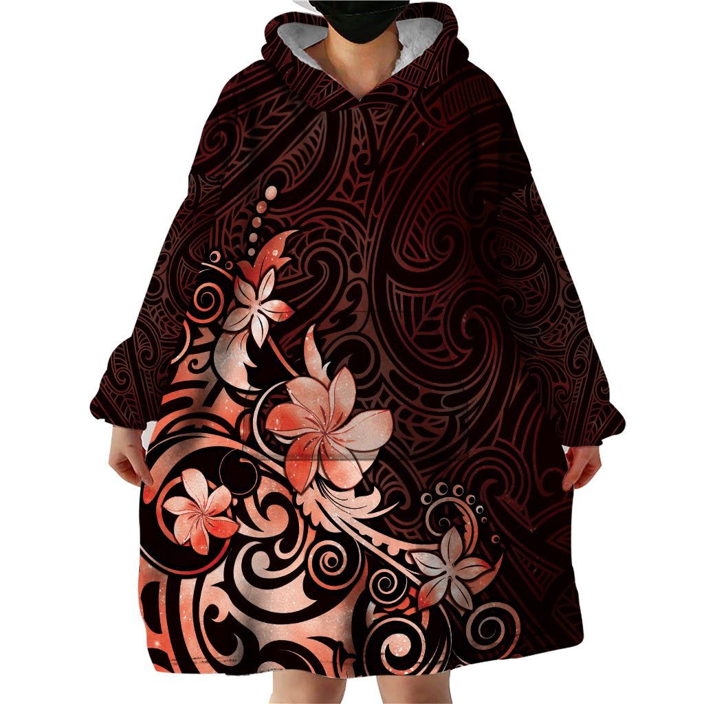 Matariki New Zealand Wearable Blanket Hoodie Maori Pattern Red Galaxy LT05 - Polynesian Pride