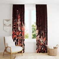 Matariki New Zealand Window Curtain Maori Pattern Red Galaxy LT05 - Polynesian Pride