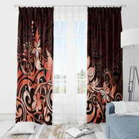 Matariki New Zealand Window Curtain Maori Pattern Red Galaxy LT05 - Polynesian Pride