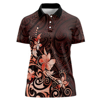 Matariki New Zealand Women Polo Shirt Maori Pattern Red Galaxy