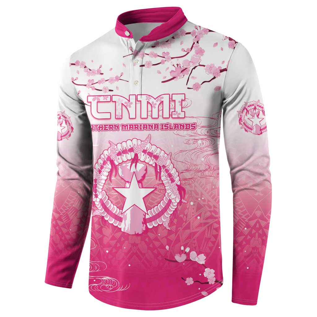 Personalized Sakura Marianas Button Sweatshirt CNMI Seal LT05 - Polynesian Pride