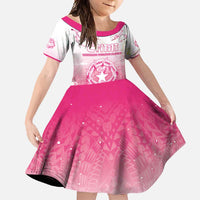 Personalized Sakura Marianas Family Matching Tank Maxi Dress and Hawaiian Shirt CNMI Seal LT05 Daughter's Dress Pink - Polynesian Pride