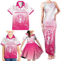 Personalized Sakura Marianas Family Matching Tank Maxi Dress and Hawaiian Shirt CNMI Seal LT05 - Polynesian Pride