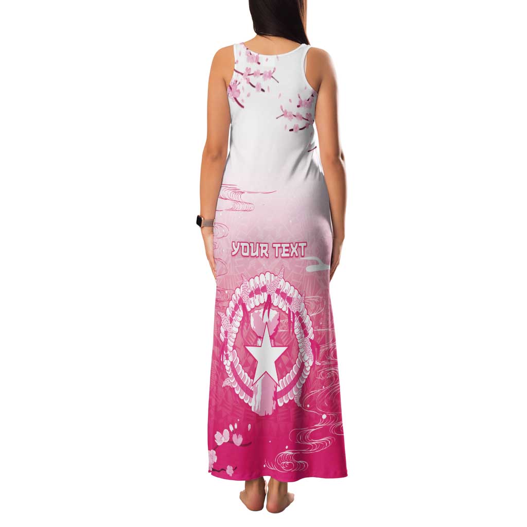Personalized Sakura Marianas Family Matching Tank Maxi Dress and Hawaiian Shirt CNMI Seal LT05 - Polynesian Pride