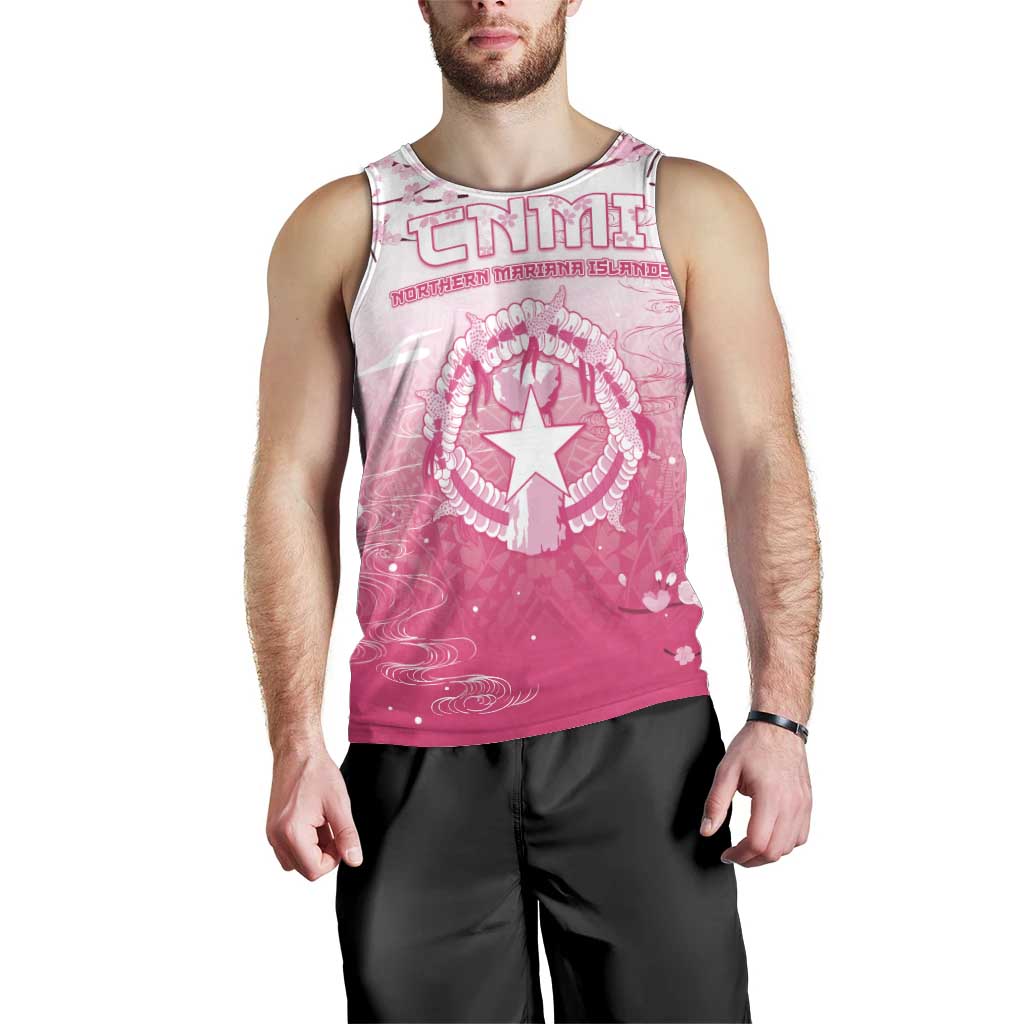 Personalized Sakura Marianas Men Tank Top CNMI Seal LT05 - Polynesian Pride