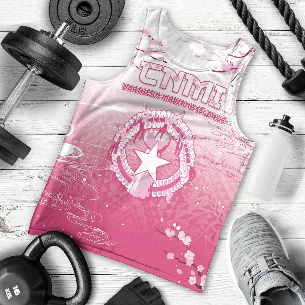 Personalized Sakura Marianas Men Tank Top CNMI Seal LT05 - Polynesian Pride