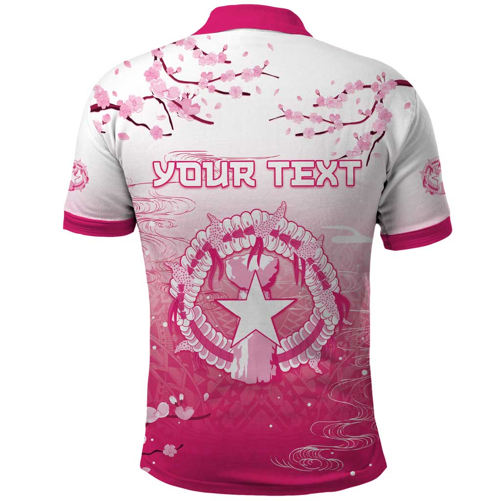 Personalized Sakura Marianas Polo Shirt CNMI Seal LT05 - Polynesian Pride