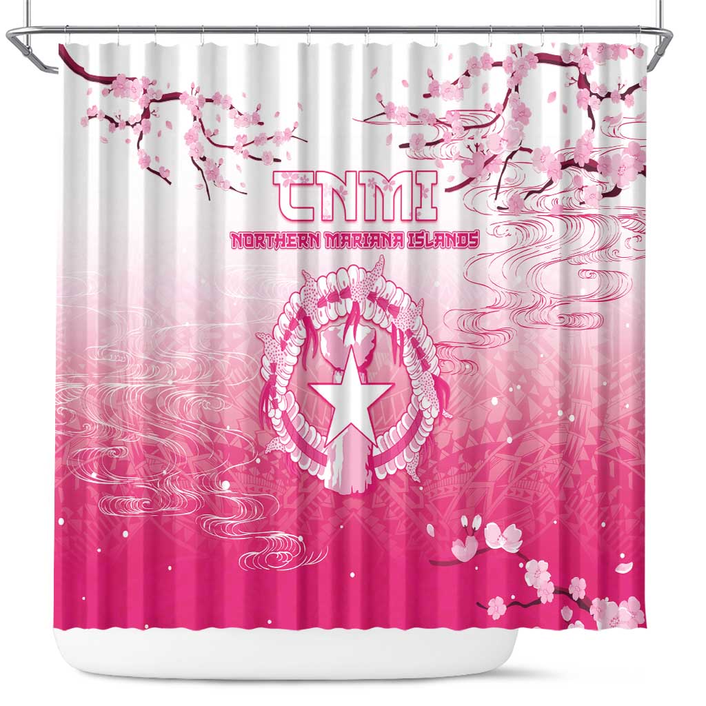 Sakura Marianas Shower Curtain CNMI Seal