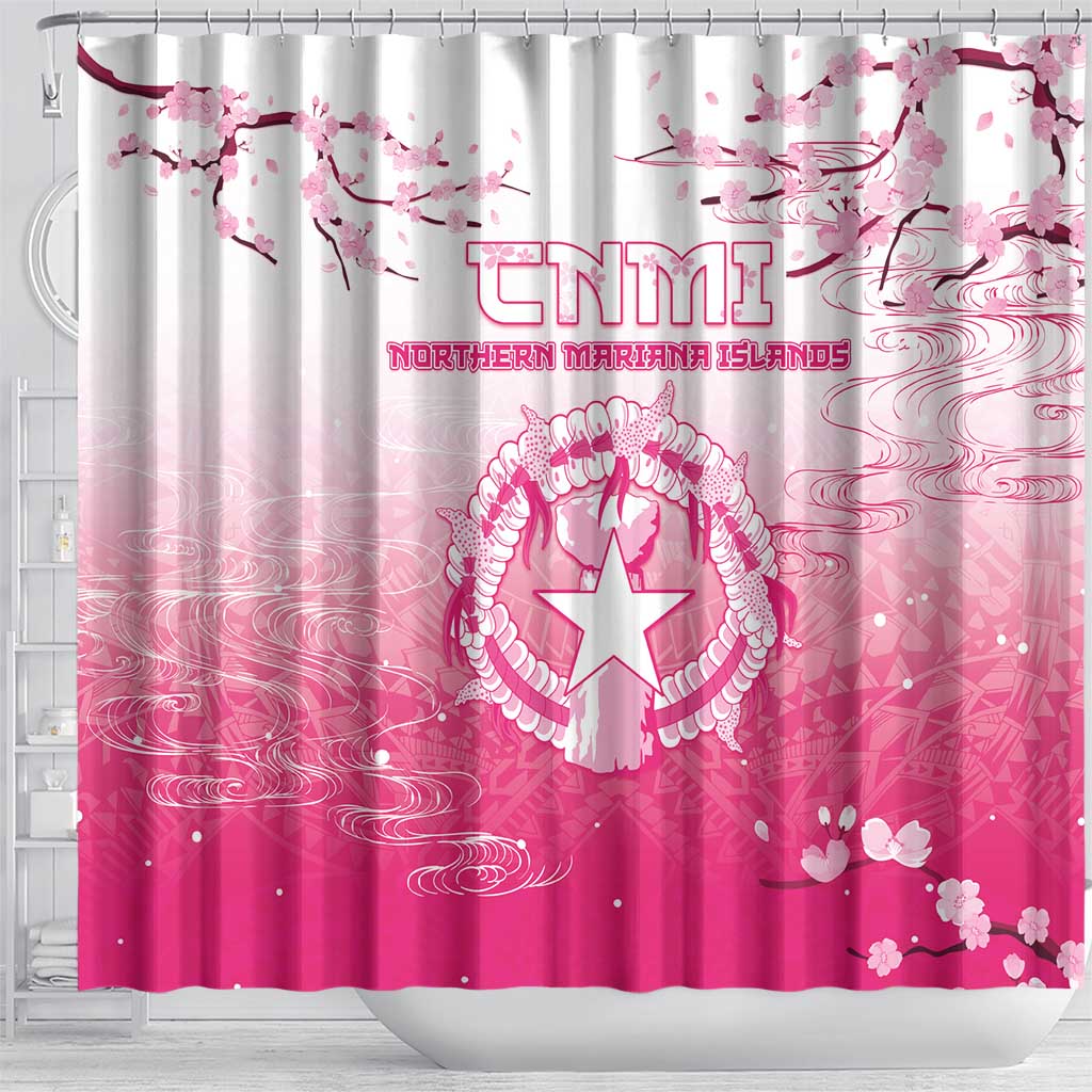 Sakura Marianas Shower Curtain CNMI Seal