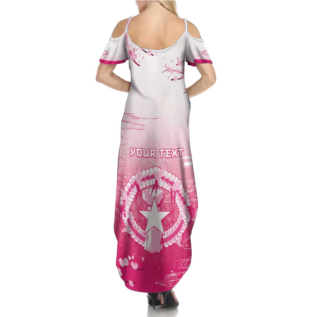 Personalized Sakura Marianas Summer Maxi Dress CNMI Seal LT05 - Polynesian Pride