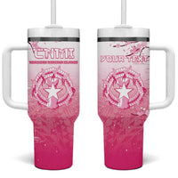 Personalized Sakura Marianas Tumbler With Handle CNMI Seal