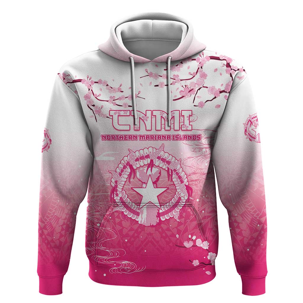 Personalized Sakura Marianas Zip Hoodie CNMI Seal LT05 Pullover Hoodie Pink - Polynesian Pride
