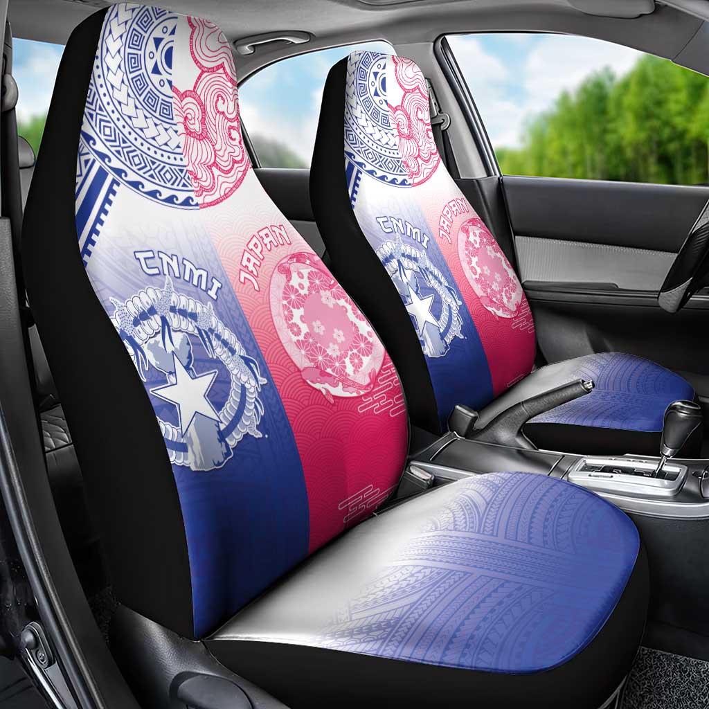 Northern Mariana Islands And Japan Together Car Seat Cover