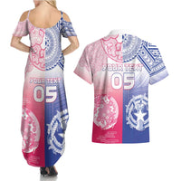 Custom Northern Mariana Islands And Japan Together Couples Matching Summer Maxi Dress and Hawaiian Shirt LT05 - Polynesian Pride