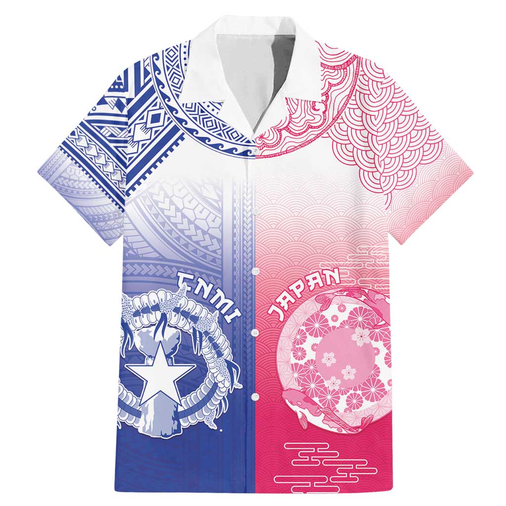 Custom Northern Mariana Islands And Japan Together Family Matching Mermaid Dress and Hawaiian Shirt