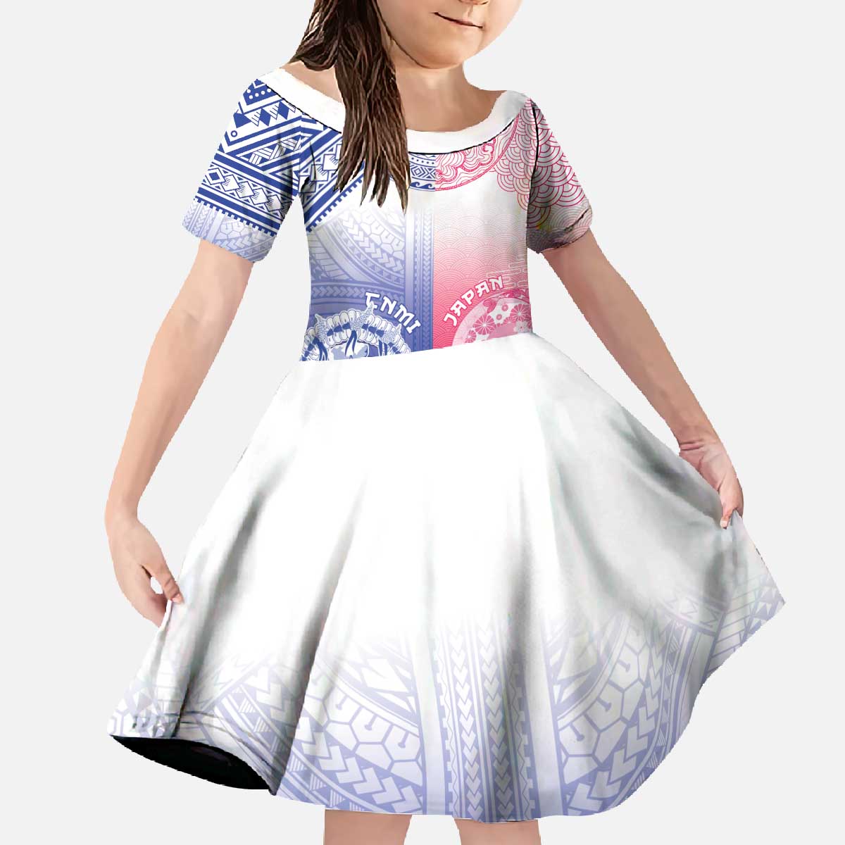 Custom Northern Mariana Islands And Japan Together Family Matching Off The Shoulder Long Sleeve Dress and Hawaiian Shirt