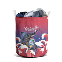 Guam Blue Marlin Fishing Laundry Basket Polynesian Style
