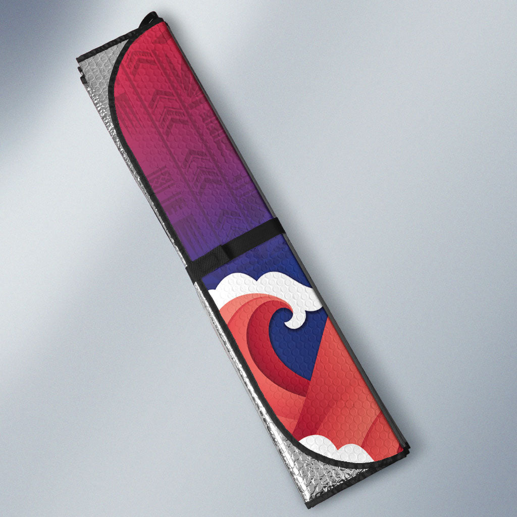 Guam Blue Marlin Fishing Auto Sun Shade Polynesian Style