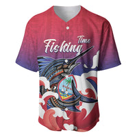 Guam Blue Marlin Fishing Baseball Jersey Polynesian Style
