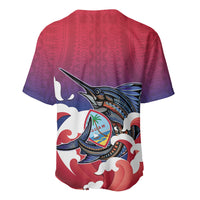Guam Blue Marlin Fishing Baseball Jersey Polynesian Style