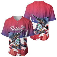 Guam Blue Marlin Fishing Baseball Jersey Polynesian Style