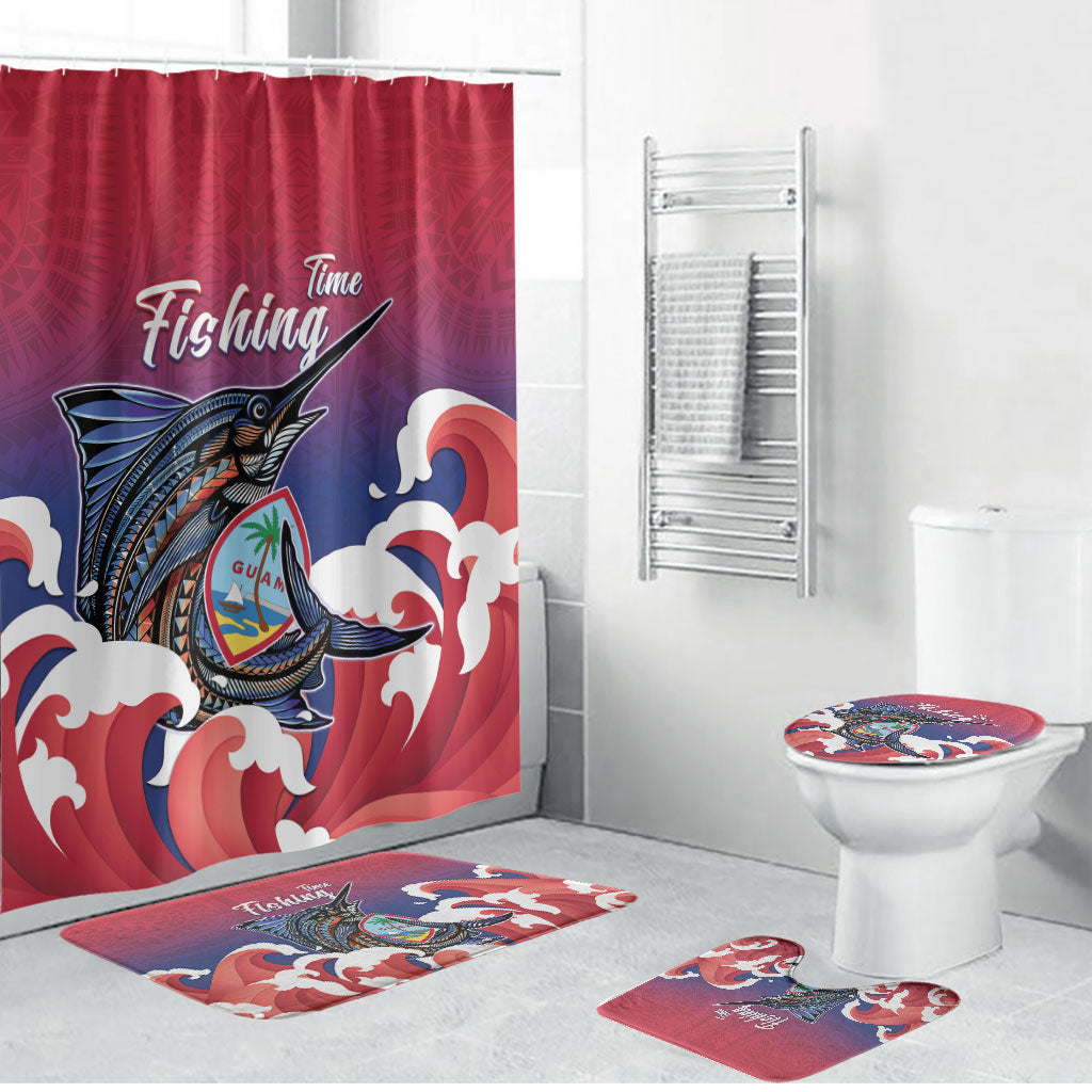Guam Blue Marlin Fishing Bathroom Set Polynesian Style