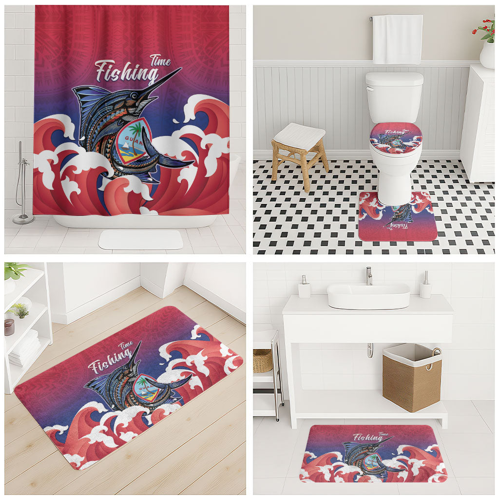 Guam Blue Marlin Fishing Bathroom Set Polynesian Style