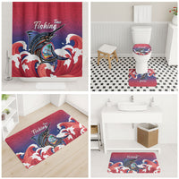 Guam Blue Marlin Fishing Bathroom Set Polynesian Style