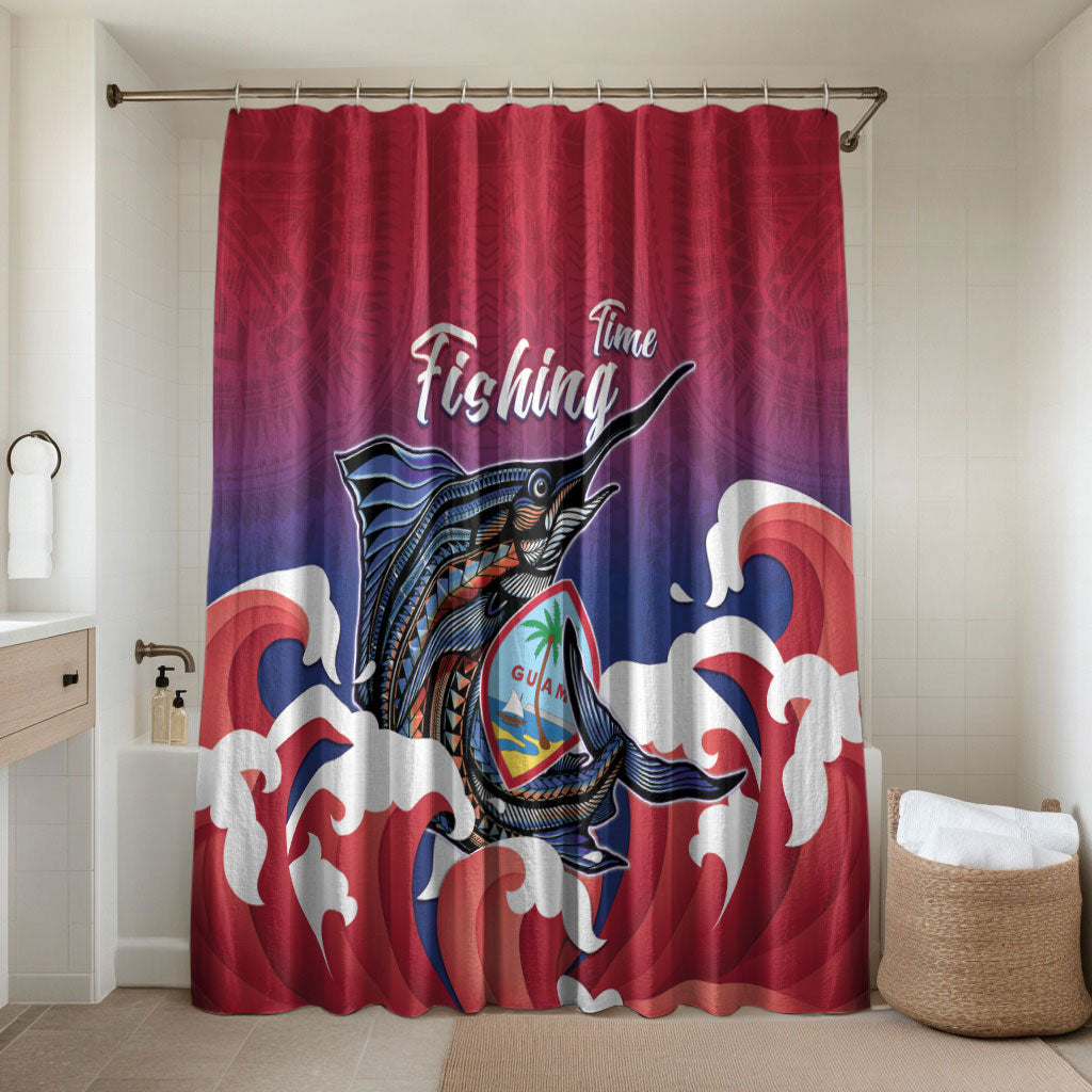Guam Blue Marlin Fishing Bathroom Set Polynesian Style