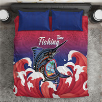 Guam Blue Marlin Fishing Bedding Set Polynesian Style