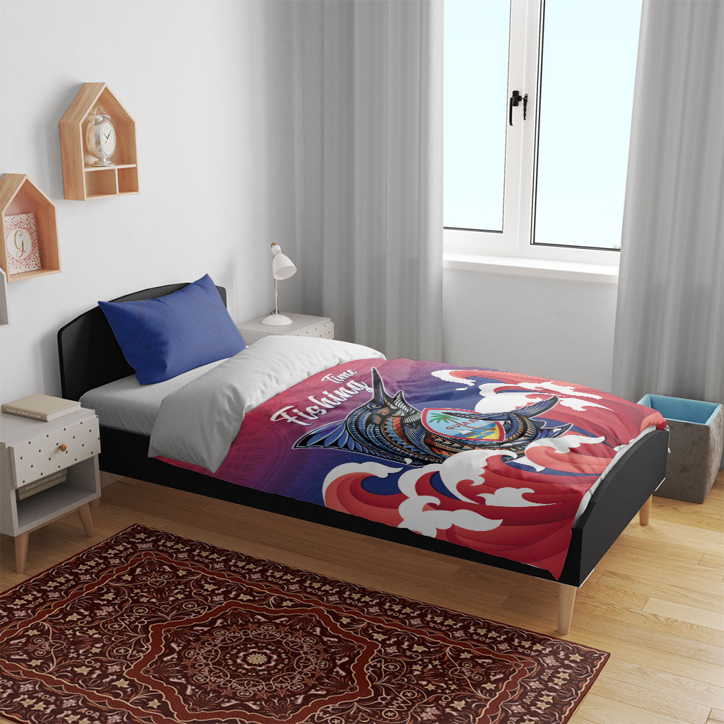 Guam Blue Marlin Fishing Bedding Set Polynesian Style