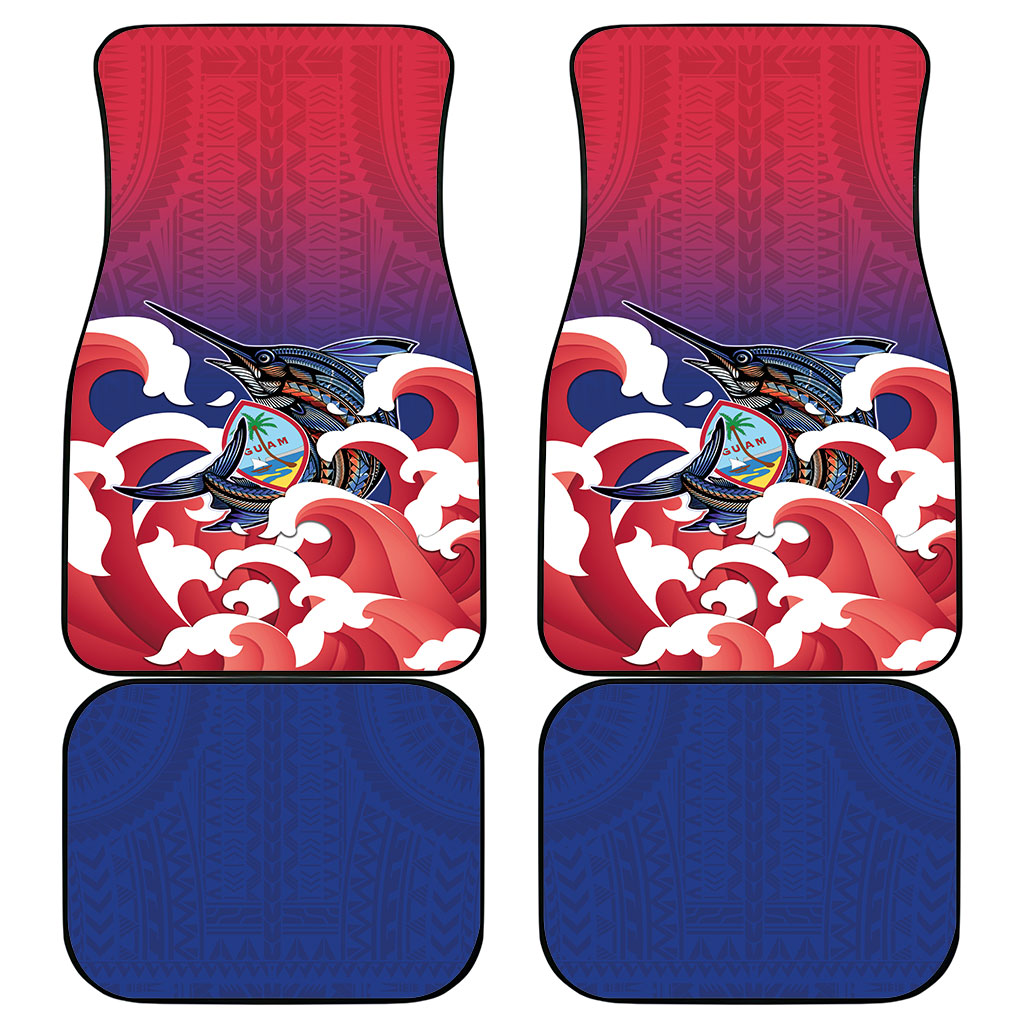 Guam Blue Marlin Fishing Car Mats Polynesian Style